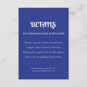 Bold Minimal Wedding Einladung in Deep Blue