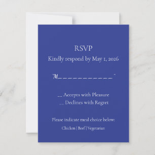 Bold Minimal Wedding Einladung in Deep Blue
