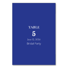Bold Minimal Wedding Einladung in Deep Blue Tischnummer