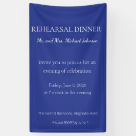 Bold Minimal Wedding Invite in Deep Blue Banner