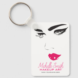 Bold Minimalist Pink Black Modern Makeup Artist QR Schlüsselanhänger