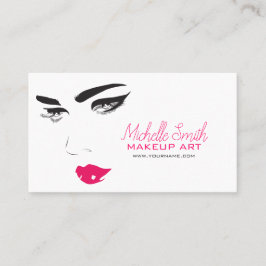 Bold Minimalist Pink Black Modern Makeup Artist QR Visitenkarte