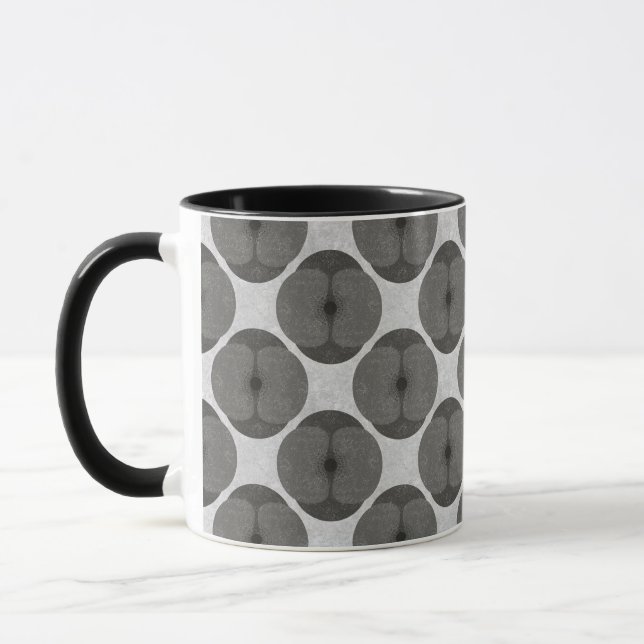 Bold Minimalist Poppy Textured Floral Black Tasse (Links)