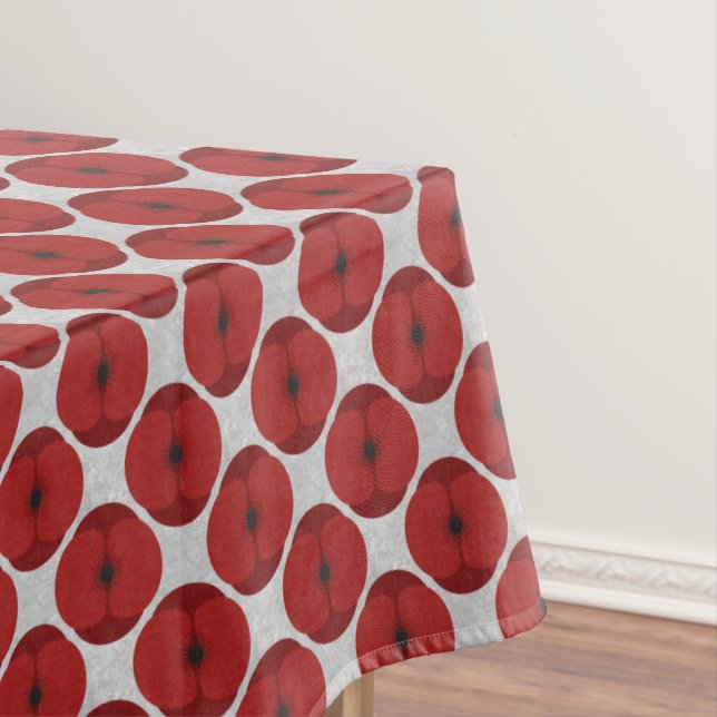 Bold Minimalist Poppy Textured Floral Red Tischdecke (Beispiel)