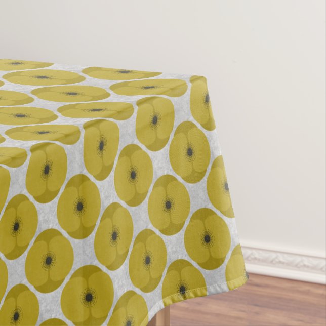 Bold Minimalist Poppy Textured Floral Yellow Tischdecke (Beispiel)
