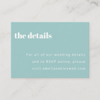 Bold Minimalistisch Aqua Blue Retro Custom Wedding