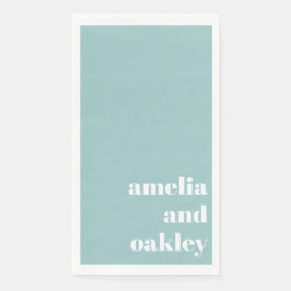 Bold Minimalistisch Aqua Blue Retro Custom Wedding Serviette