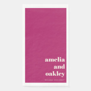 Bold Minimalistisch Berry Retro Custom Wedding Serviette