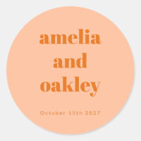 Bold Minimalistisch Boho Peach Orange Custom Weddi