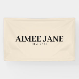 Bold Minimalistisch Luxury Boutique Dark Ivory Banner