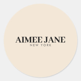 Bold Minimalistisch Luxury Boutique Dark Ivory Runder Aufkleber