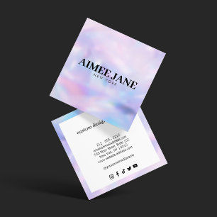 Bold Minimalistisch Luxury Boutique Holographic Quadratische Visitenkarte