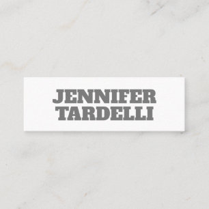 Bold Minimalistisch Modern Grau White Mini Visitenkarte