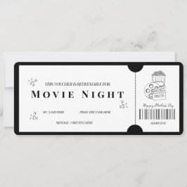 Bold Minimalistisch Movie Night Voucher Einladung
