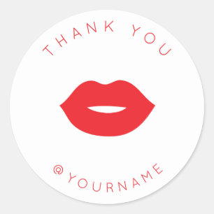 Bold Minimalistisch Red Lips Danke Poshmark White Runder Aufkleber
