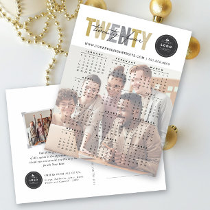 Bold Mix Typografy 2025 Modern Calendar Foto Feiertagspostkarte