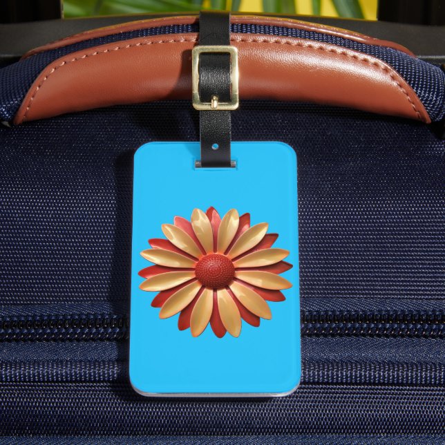 Bold MOD Daisy Blume - Floral Spring Summer 1960s Gepäckanhänger (Vorderseite Insitu 2)