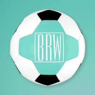 Bold Modern 3 White On Aqua Fußball