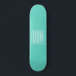 Bold Modern 3 White On Aqua Skateboard<br><div class="desc">Klug,  kühn und modern.</div>