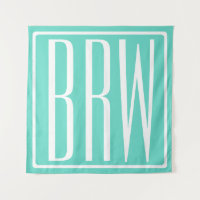 Bold Modern 3 White On Aqua