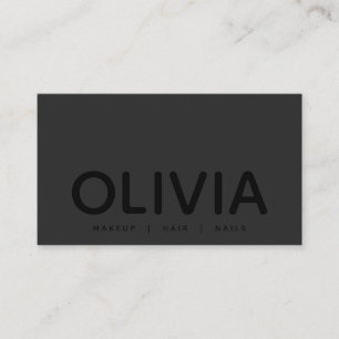 Bold Modern Black Typografy Business Card Visitenkarte