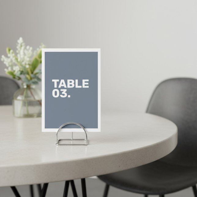 Bold Modern Blue Minimal Tischnummer (Bold Modern Blue minimal Table number.)