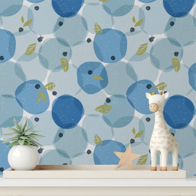 Bold Modern Blueberry Fruit Polka Dot Pattern Tapete (Von Creator hochgeladen)