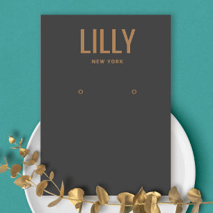 Bold Modern Charcoal Black Earring Display Card