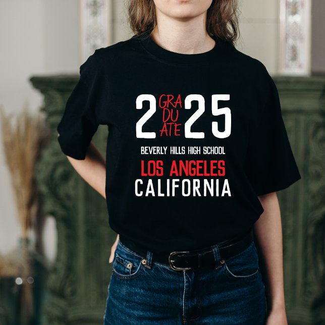 Bold Modern Class of 2025 Abschluss T-Shirt (Von Creator hochgeladen)