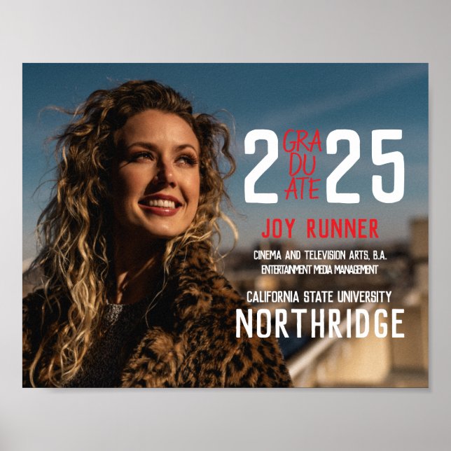 Bold Modern Class of 2025 Foto Abschluss Poster (Vorne)