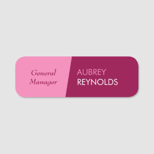Bold Modern Feminine Pink Beruflich Company Namensschild