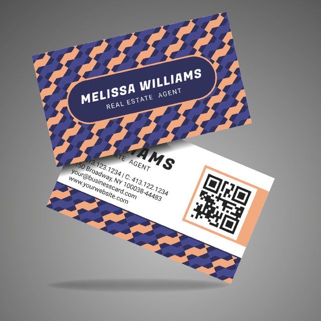 Bold Modern Geometric Interlocking Pattern  Visitenkarte (Von Creator hochgeladen)