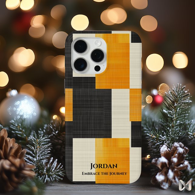 Bold Modern Geometric - Schwarz und Orange Stil Case-Mate iPhone Hülle (Von Creator hochgeladen)