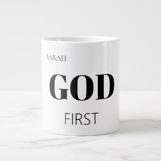 Bold Modern God First Faith Saying Slogan Jumbo-Tasse