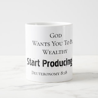 Bold Modern "God wants you to be wealthy" Faith Jumbo-Tasse