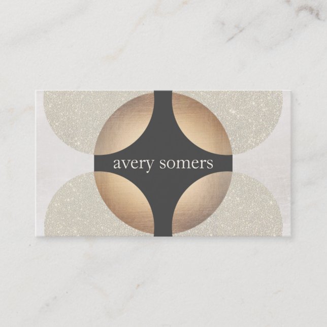 Bold Modern Gold Glitzer Circle Geometric Visitenkarte (Vorderseite)