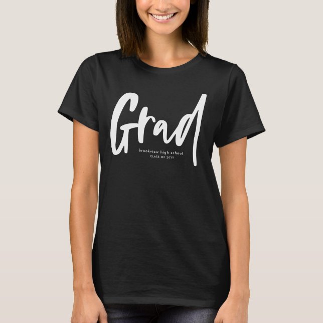 Bold modern grad personalisiert graduate T-Shirt (Vorderseite)
