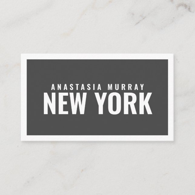 Bold Modern Gray White Minimalistisch Luxus Boutiq Visitenkarte (Vorderseite)