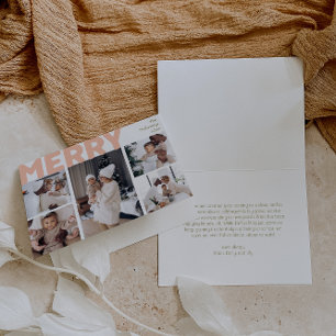 Bold Modern Merry falten fünf Foto Feiertagskarte