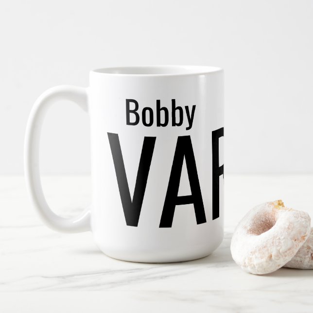 Bold Modern Personalized Name Kaffeetasse (Mit Donut)