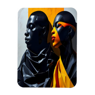 Bold Modern Portraits Abstrakt Geometric Art Magnet