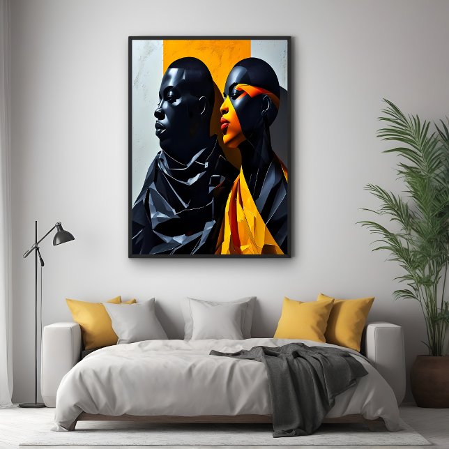 Bold Modern Portraits Abstrakt Geometric Art Poster (Von Creator hochgeladen)