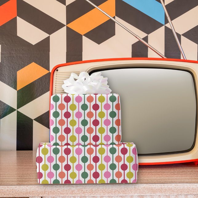 Bold Modern Retro Colors Weihnachten Gemustert Geschenkpapier (Von Creator hochgeladen)