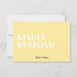 Bold modern Retro Funky Bright Wedding RSVP Karte