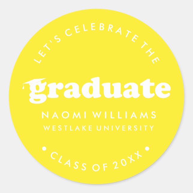 BOLD MODERN RETRO GRADUATE | ABSCHLUSS STICKER (Vorderseite)