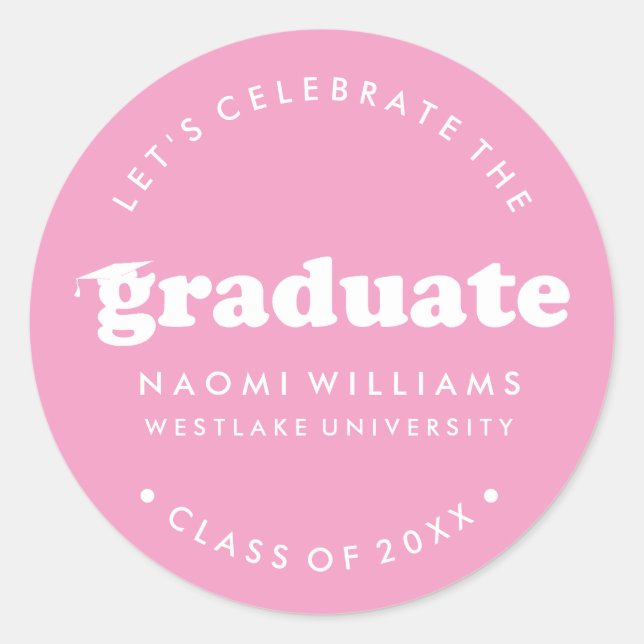 BOLD MODERN RETRO GRADUATE | ABSCHLUSS STICKER (Vorderseite)