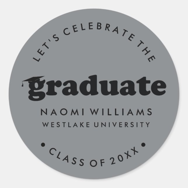 BOLD MODERN RETRO GRADUATE | ABSCHLUSS STICKER (Vorderseite)