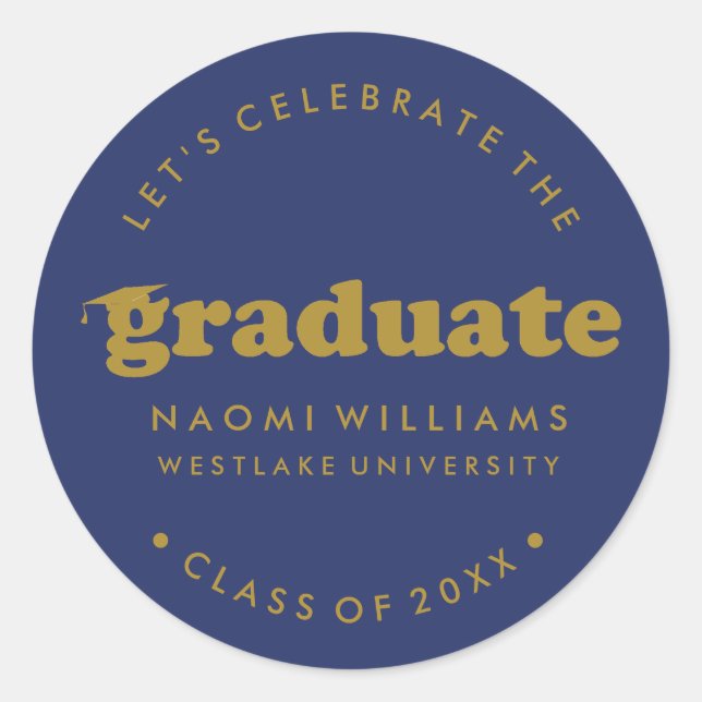 BOLD MODERN RETRO GRADUATE | ABSCHLUSS STICKER (Vorderseite)