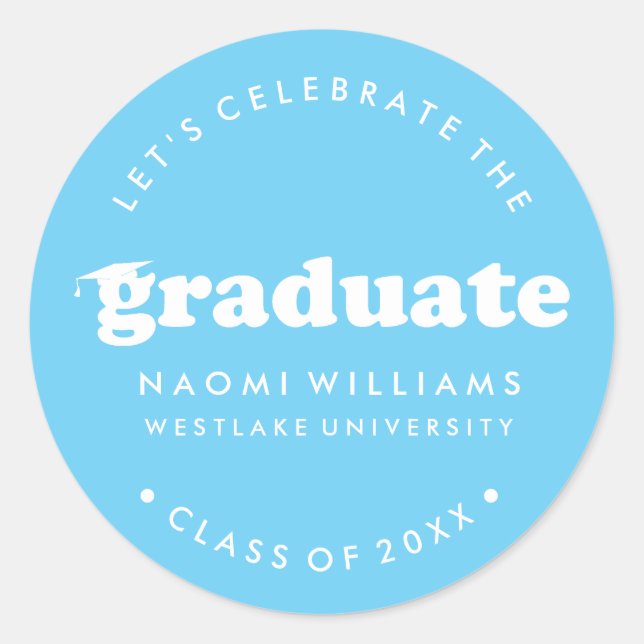 BOLD MODERN RETRO GRADUATE | ABSCHLUSS STICKER (Vorderseite)