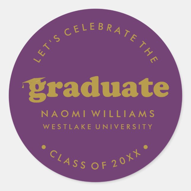 BOLD MODERN RETRO GRADUATE | ABSCHLUSS STICKER (Vorderseite)